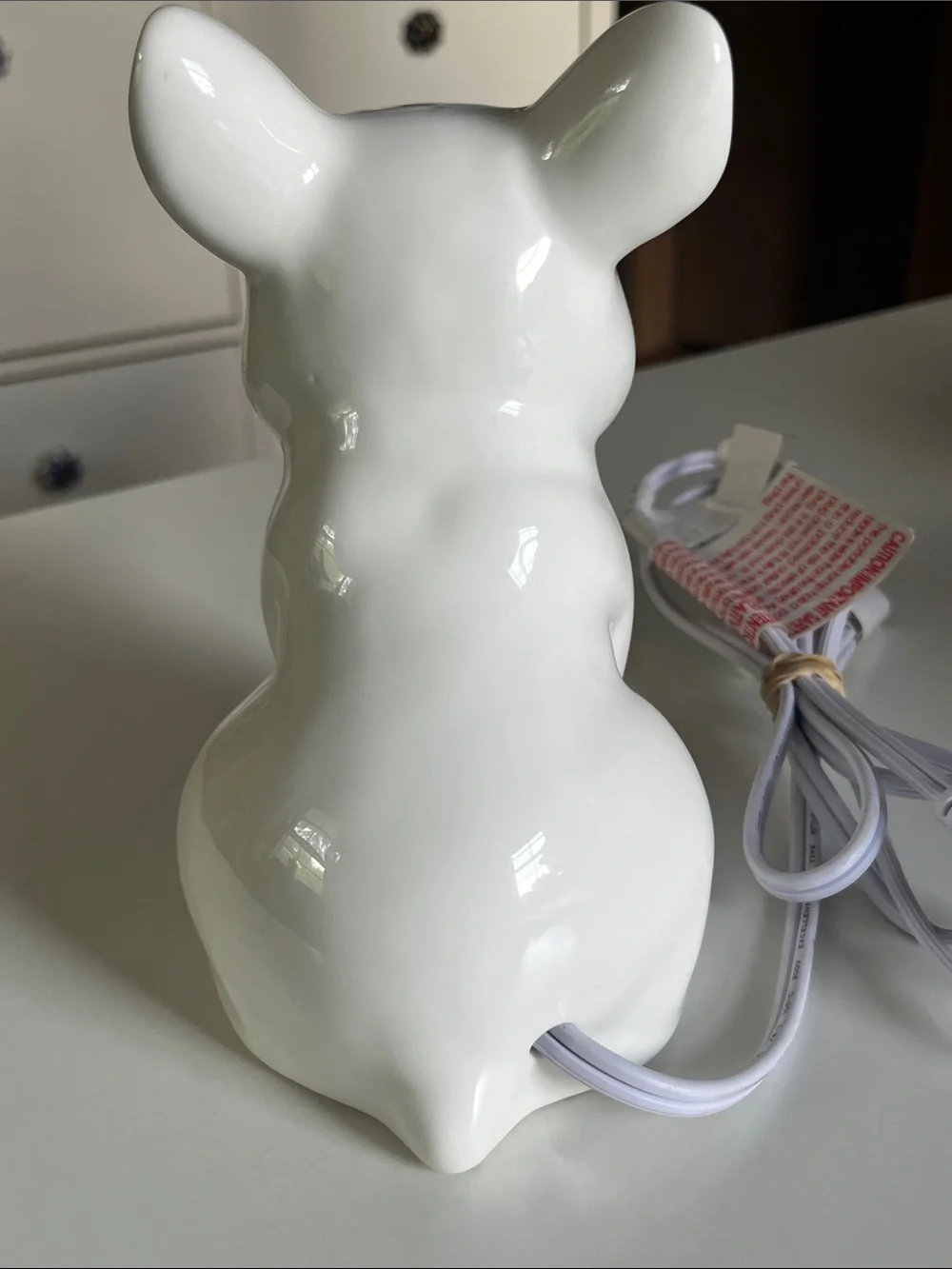 Target White Ceramic French Bulldog nightlight